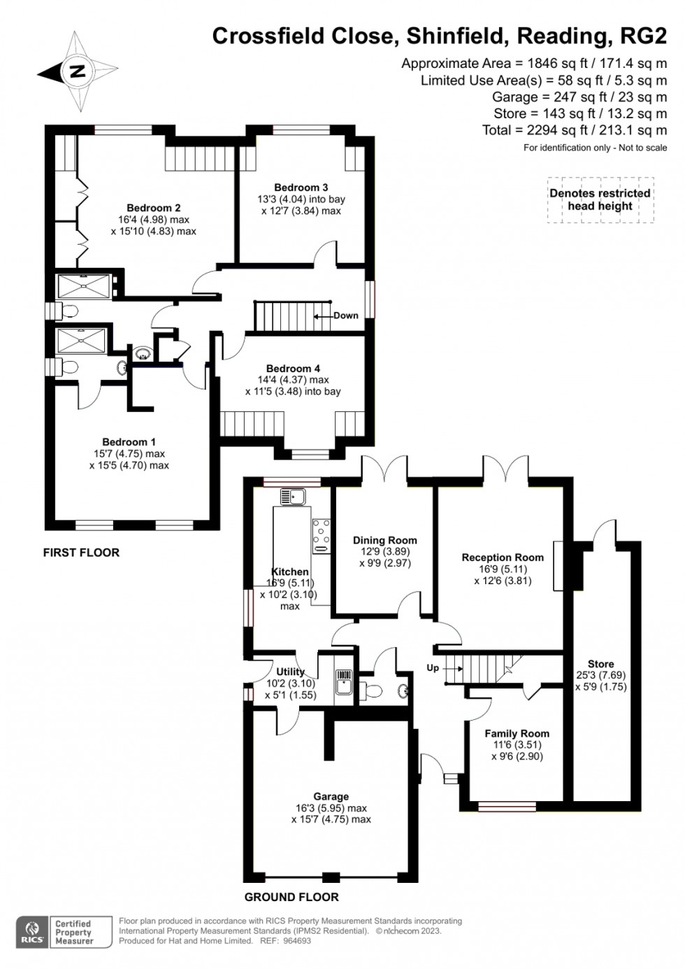 Floorplan for Shinfield, Reading, Berkshire